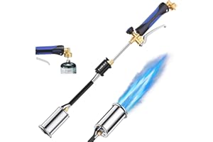 EASITALY Weed Torch Propane Burner,Blow Torch Flame Thrower,Weed Burner with Trgger and Ergonomic Handle for Outside Weeding,Roofing,Snow Melting,Charcoal Starter(Fuel Cylinder Not Included)