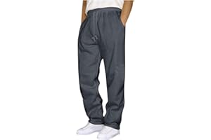 Baggy Sweatpants Men Wide Leg Casual Fleece Jogger Lounge Gym Athletic Drawstring Sweat Track Pants with Pockets