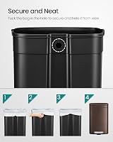 Songmics 50 L Kitchen Bin with Soft Close Pedal Steel Inner Brown LTB50BR02 view 5