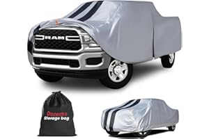 DOZENTRO Dodge Ram 2500/3500 Truck Cover Custom Fit 2002-2026 Crew/Quad Cab Long Bed(8.1') with Door Zipper, 10 Layers Outdoor Heavy Pickup Truck Cover Waterproof All Weather, Wind Dust Sun Protector.