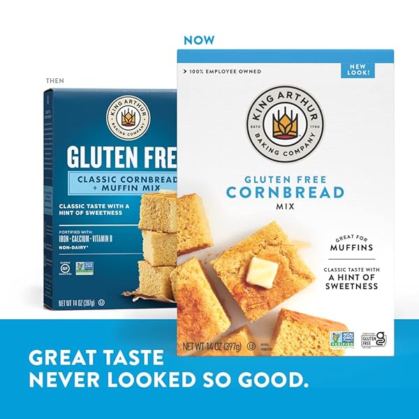 KING ARTHUR FLOUR, CORNBREAD + MUFFIN MIX, GLUTEN FREE, 14 OUNCE (PACKAGING MAY VARY)
