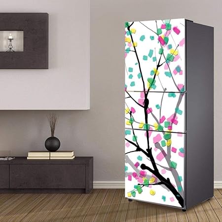 BOBOLAN Pegatina Nevera Pintura Al Óleo Árbol Autoadhesivo ...