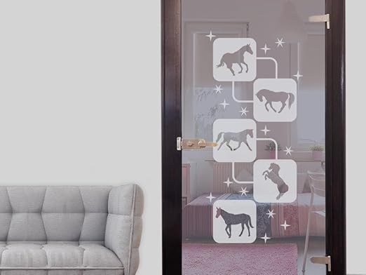Grazdesign Fenstertattoo Pferde Fensteraufkleber Fur Kinderzimmer Madchen Turaufkleber Glas 65x30cm Amazon De Kuche Haushalt