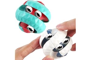 TOMATONG 2PCS Orbit Ball Toy,Fidget Cubes Top Spinning Toy, Track Infinite Flip Change Puzzle Games Toy for Kids Children Adults,Stress Relief Gifts for Easter Halloween Birthday Party Favor,Green