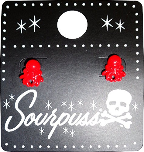 Red Octopus Earrings from Sourpuss Clothing