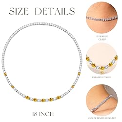 FANCIME Sterling Silver Created Citrine Tennis