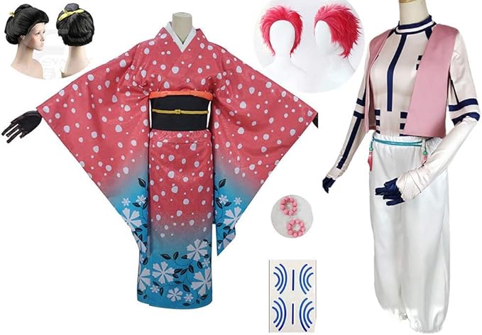 Amazon コスプレ衣装 コスプレウィッグ 足飾り 猗窩座 あかざ 上弦の参 風 コスチューム イベント パーティー 文化祭 ハロウイーン衣装 仮装 変装 コスプレ 仮装 通販