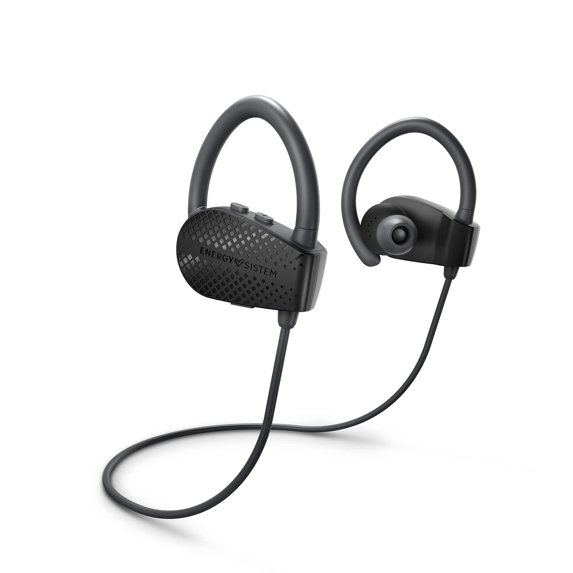 Energy Sistem Bluetooth Headphones Sport 1+ Black (Bluetooth 5.1, Voice Assistant, Secure-Fit, Sweatproof) Black