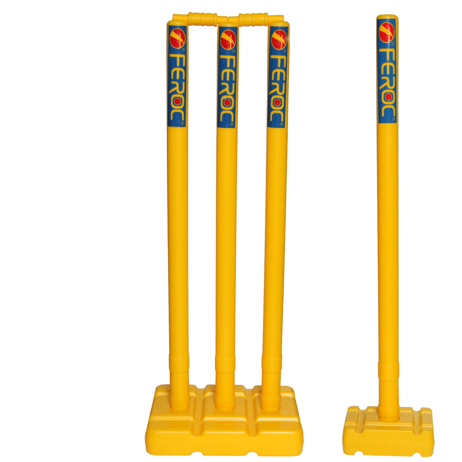 Buy FEROC Plastic Cricket Wicket Set 4 Wickets + 2 Base+ 2 Bails Online