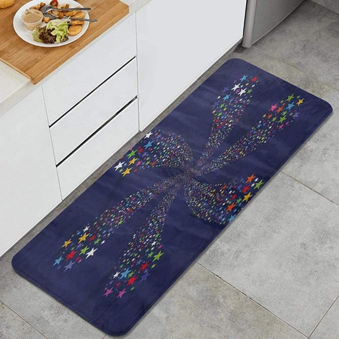 Alfombra de cocina antideslizante,geométrica moderna,estrellas de