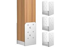 SPACEEUP 4x4 Post Base 4 Pcs, Internal 3.5" x 3.5" Post Anchor Adjustable Post Base Stainless Steel Concrete Post Anchor for Pavilion Deck Railing Support Decorative Anchor Plate