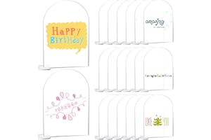 YUUDAR 20 PCS Acrylic Arch Sign Blanks, 4" x 6" - Clear, DIY for Wedding Table Numbers/Menu Signs/Bar Lists (Square Base)