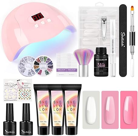 Amazon Shelloloh ポリジェルセット 3色 15ml 36ｗ Uv Ledライト付き スターターキット ネイルセット ネイルツール付き 初心者向き Shelloloh ジェルネイル 通販