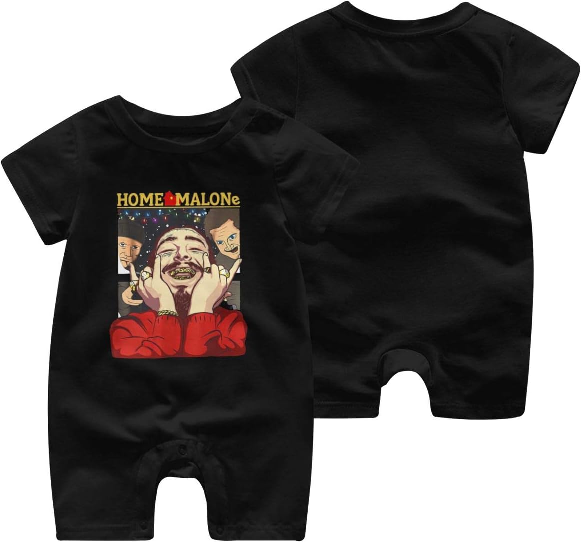 Home Malone Rich Post-Ma.Lone Baby's Short Sleeve Cute Bodysuit 100% Cotton Romper Shirt