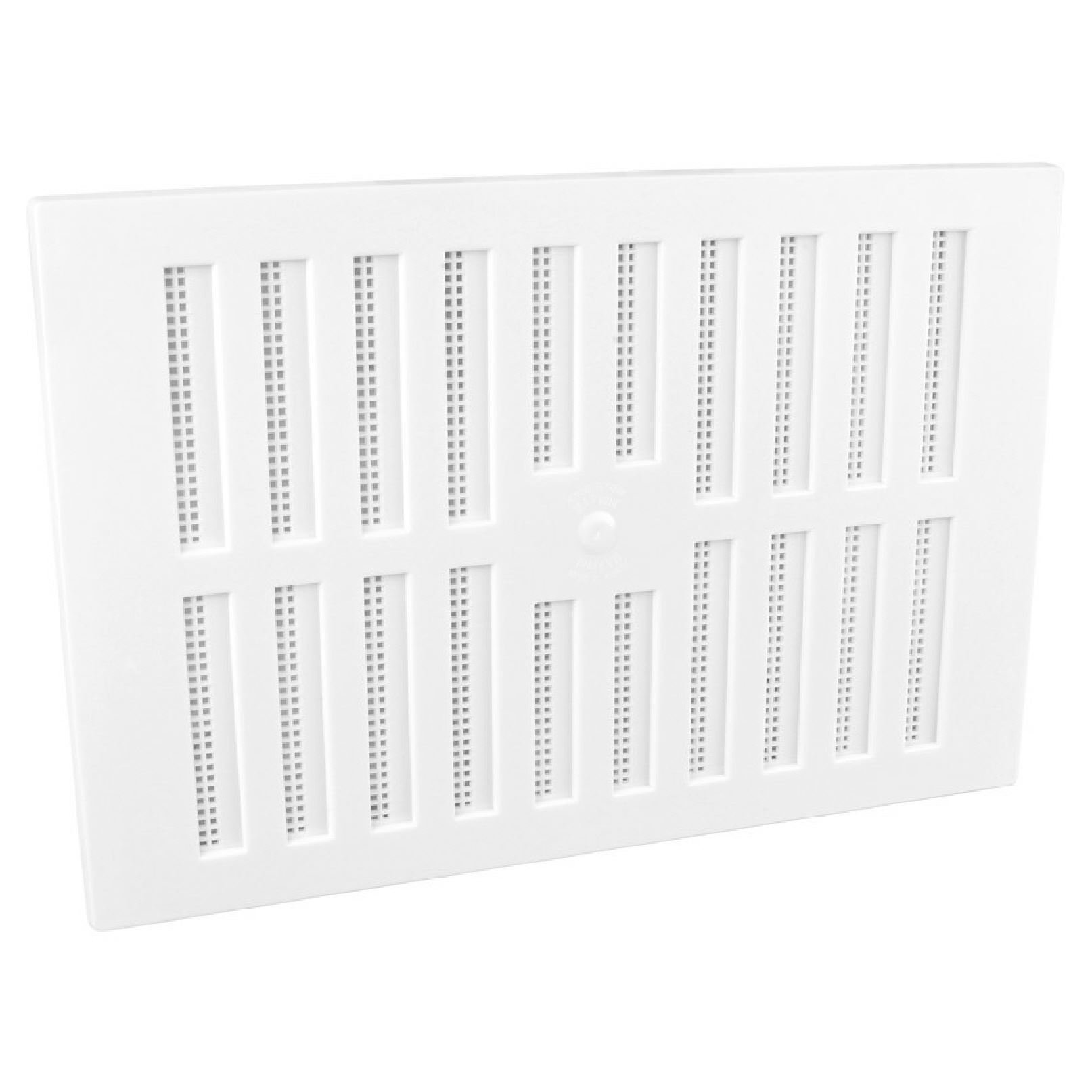 9" x 6" White Plastic Adjustable Air Vent Grille with Flyscreen Cover
