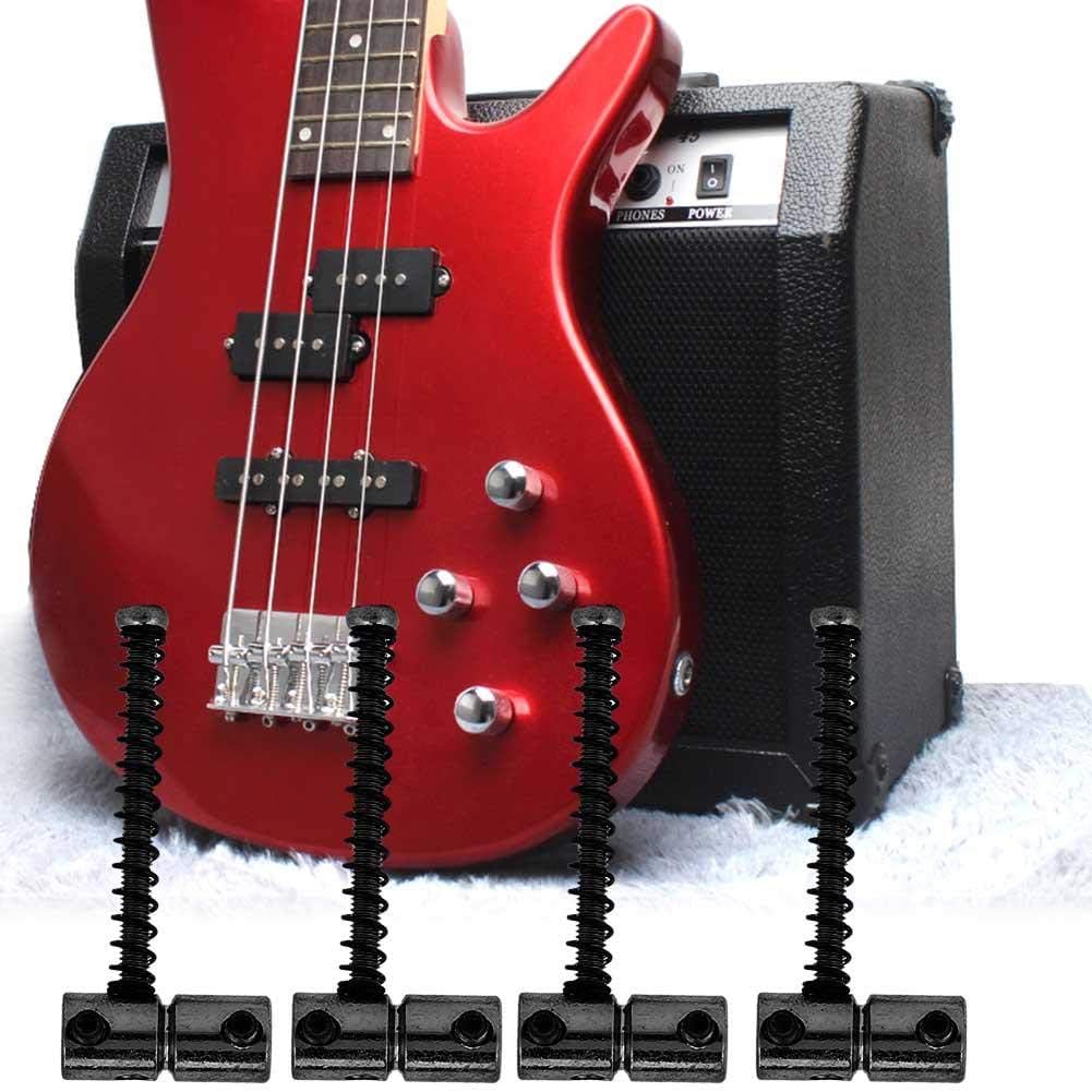 Bnineteenteam 4pcs Electric Bass Compensated Saddles Set,Bass Bridge String Saddles Spring Screws for Electric Bass Guitar (Black) Performance Accessory Musical Instrument Accessories - Image 3