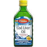 Carlson - Cod Liver Oil, 1100 mg Omega-3s, Liquid Fish Oil Supplement, Wild-Caught Norwegian Arctic, Sustainably Sourced Nordic Liquid, Lemon, 250 ml