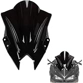 PSLER Motorcycle Windshield Windscreen for Ninja 500 2024-2026, Black | Double bubble windshield helps deflect wind for highway and daily rides, various colors with aggressive looking design