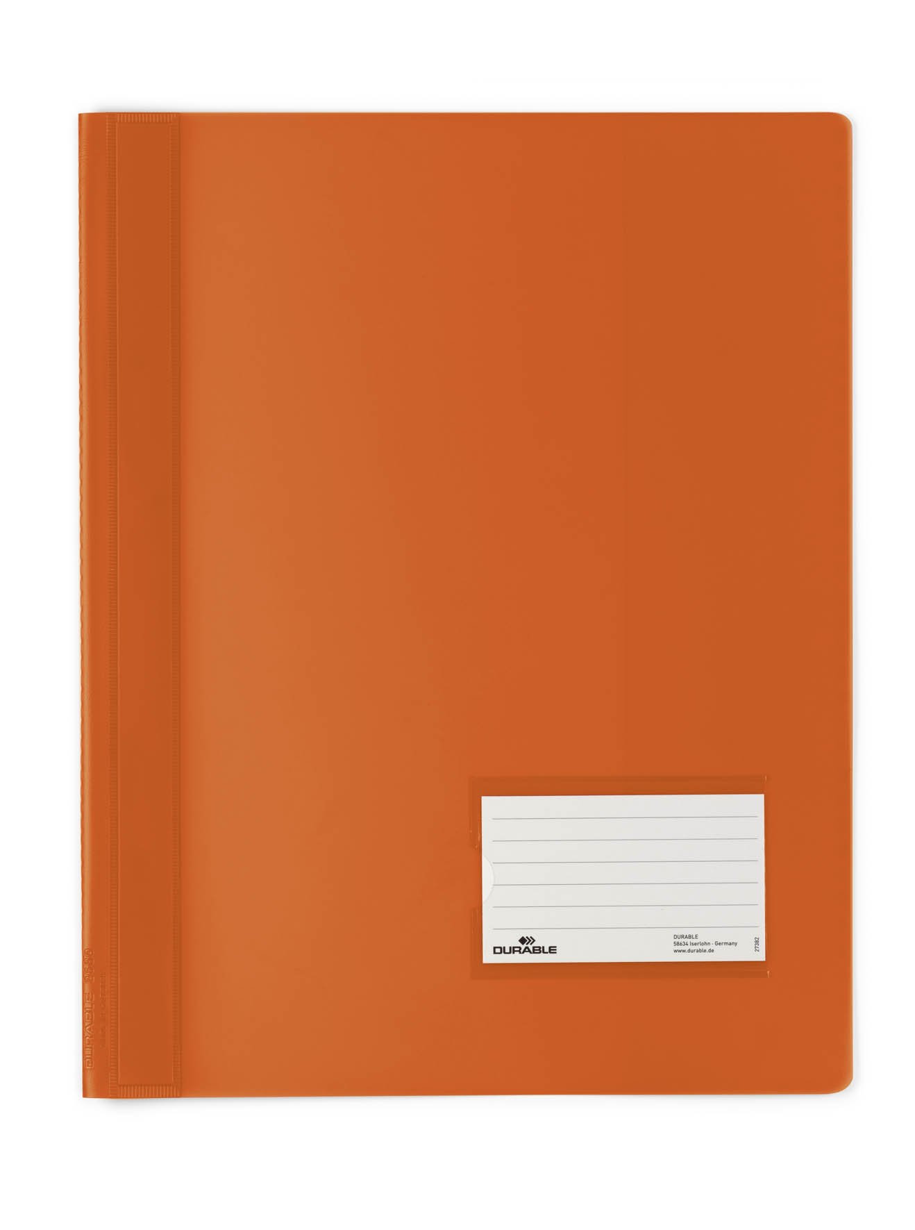 Durable DURALUX A4 Document Folder Orange | Made From PVC | Extra Wide For Filing Punched Pockets | Pack of 25