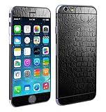 Decalrus - Apple iPhone 6 6s (with 4.7" screen) Black Crocodile Skin Textured Red skins decal for case cover wrap CROip6Black