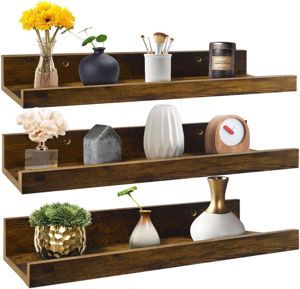UMI. by Amazon WallMounted Floating Shelves with Rustic Design, 16