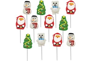 Fruidles 12-Pack Christmas Lollipop, Santa Clause, Christmas Tree, Candy Canes Lollipops, Individually Wrapped