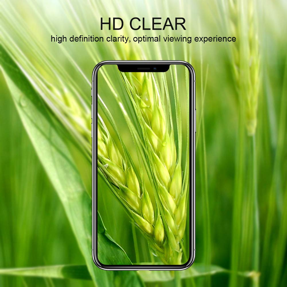 EyeO2 Screen Protector for iPhone Xs iPhone X 9h Hardness Tempered Glass Film Anti-Scratch Anti-Fingerprint 3D Curved Guard Screen Replacement Case Friendly Bubble Black Edge Free Full Coverage