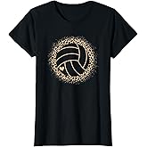 Cute Volleyball Leopard Women Girls Volleyball Lover T-Shirt