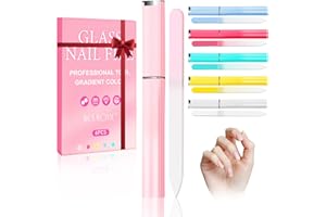NICEMOVIC 6 Pack Glass Nail File for Natural Nails, Stocking Stuffers for Teen Girls Women Adults, Eater Valentines Birthday Christmas Gifts for Teens Girl Grandkids Mom Wife Her, Nail File and Buffer