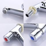 Jetcloud Pair Bathroom Sink Taps 1/2" Hot Cold Non-Concussive Self Closing view 6
