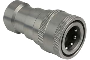 TEMCO INDUSTRIAL TEMCo 3/8" Female NPT Thread 3/8" Body Female Hydraulic Coupler ISO 7241B Poppet Valve Quick Connect for Tractors and Ag Equipment Fits Pioneer Parker Format - HF0077