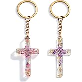 Cross Keychain, Religion Jesus Keyring Christian Gifts, Women Charm for Purse Handbags Backpacks, Small delicate accessories