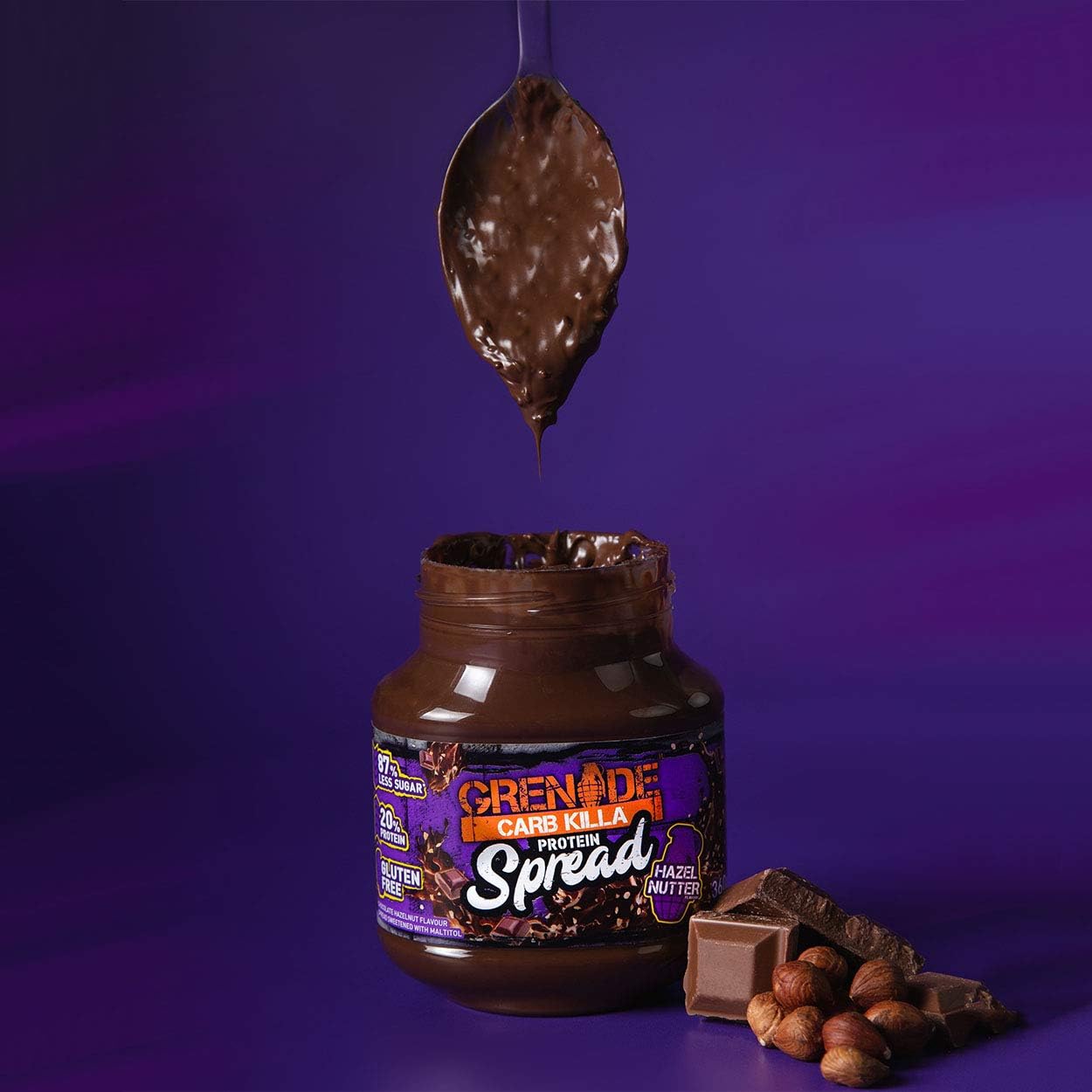 Grenade Hazel Nutter Protein Spread, 1 x 360 g Jar, Brown, 360 g (Pack of 1) - Image 5