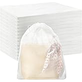 Berlune 200 Pcs Dust Bag for Purse Travel Shoe 19.7 x 15.8 Inches Non Woven Fabric Handbag Storage Organizer Breathable Dust Bag with Rope for Storing Shoes Boots, White