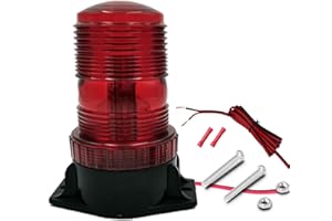 ONERAY [Upgrade 1PCS LED Forklift Lights RED Beacon Strobe Light with Extension Cable, 10-110V Amber Emergency Warning Flashing Safety Light for Police Cars Ambulances Firefighter Vehicles Trucks