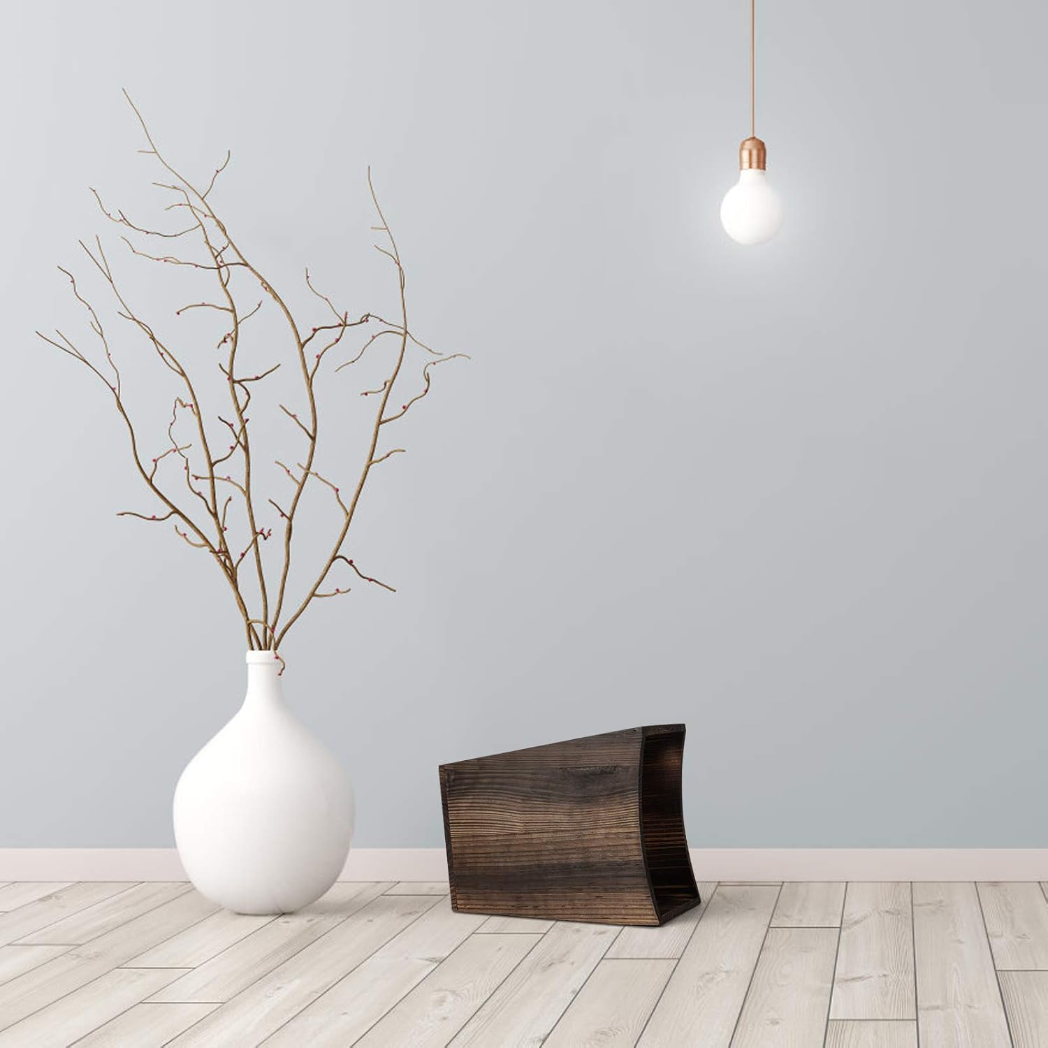 MOOACE Wood Trash Can Wastebasket, Small Rustic Garbage Container Bin for Home or Office, Farmhouse, Living Room, Bathroom: Industrial & Scientific