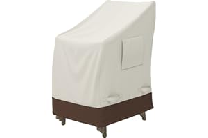 Amazon Basics Outdoor Patio Chair Cover Waterproof, Anti-UV, Durable, Beige/Tan