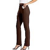 Willit Women's Yoga Dress Pants Straight Leg Work Slacks Stretchy Office Casual 4 Pockets Belt Loops 28"/29"/30"/31"/33"