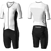 Logas Men's Triathlon Suit Trisuit Race Skinsuit Cycling Speed Suit Swimskin Bike Swim Run
