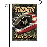 FLAGMEUP8386 Memorial Army Garden Flag 12x18 In Doublesided Black Beret Folded Flag US Backdrop Outdoor Decor for Army Veterans, Military Families, Patriot Day & Veterans Day