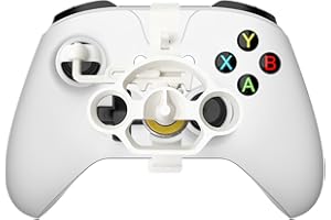 FLYINTOYS Mini Racing Steering Wheel for XB One Series X/S Game Controller,Racing Games Controller Steering Wheel Attachment (White)