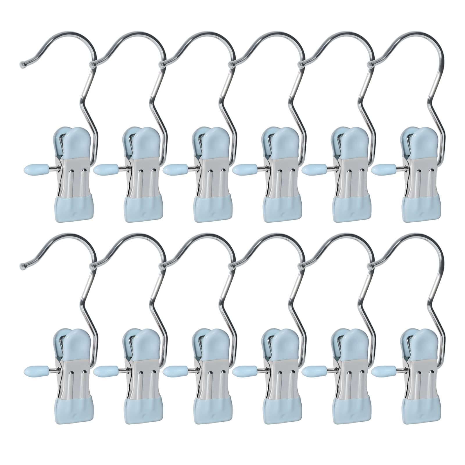 Photo 1 of 15/30Pcs Upgrade Double Head Clamp Dipped Clothespin for Laundry Hooks with Clips, Boot Holder, Hanging Clips, Portable Multifunctional Hangers Single Clip Space Saving for Jeans, Hats (15, Blue)
