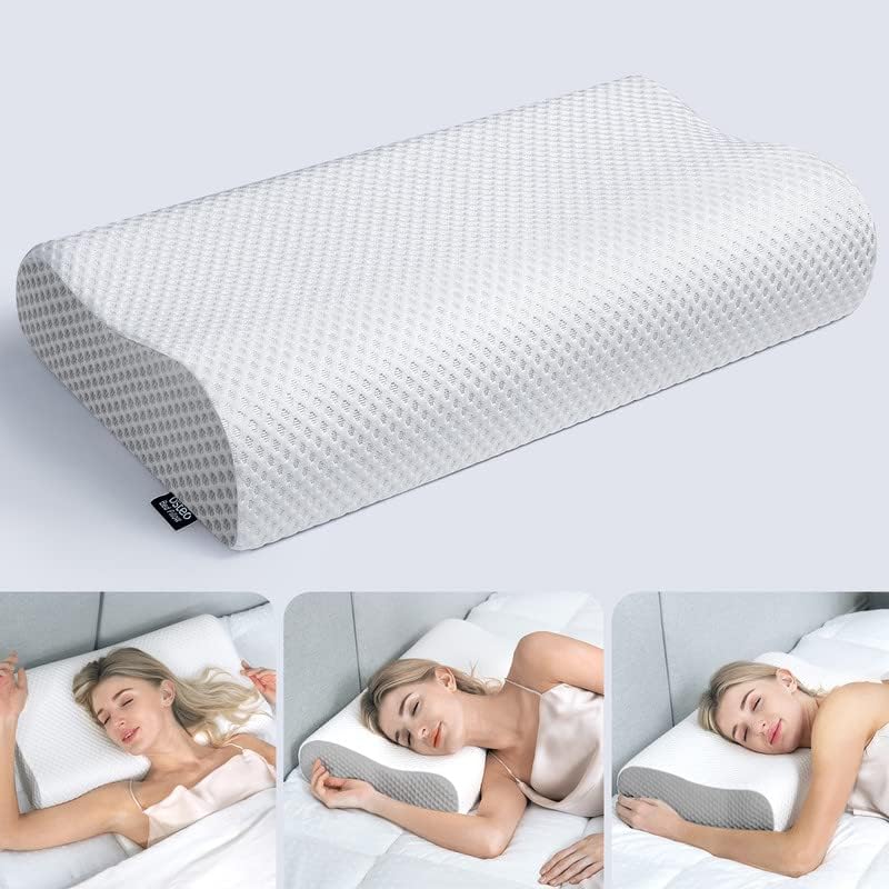 Osteo Adjustable Memory Foam Pillow with 6 Available Height, No Smell Neck Pillows for Pain
