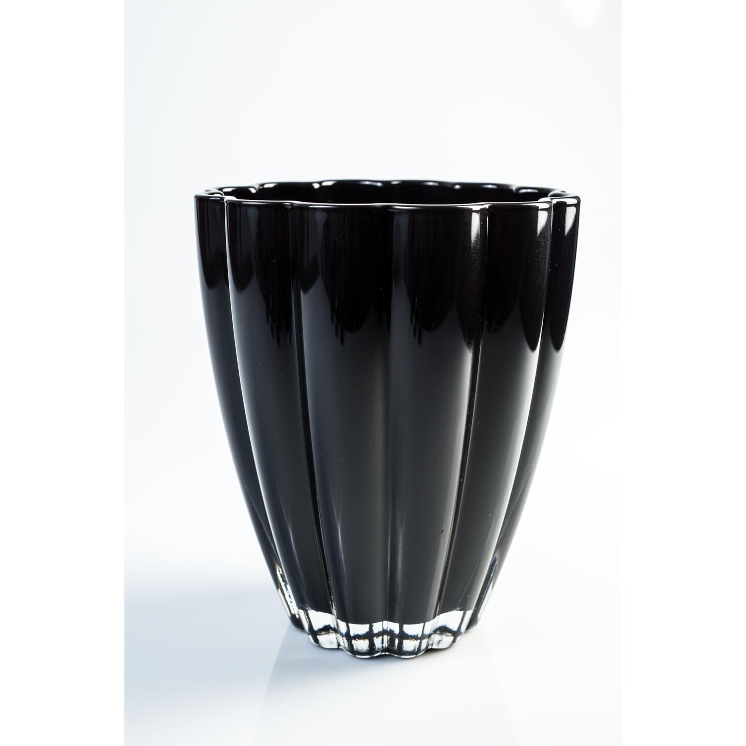 Small glass vase / table vase BEA, black, 6.69" / 17 cm, Ø 5.51'' / 14