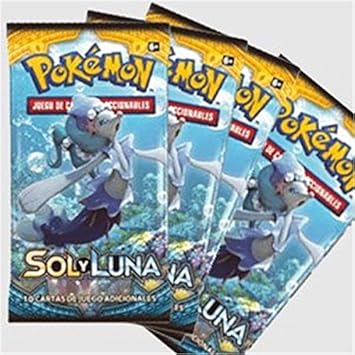 SOBRE CARTAS POKEMON SOL Y LUNA (PACK 4 SOBRES): Amazon.es: Juguetes y juegos