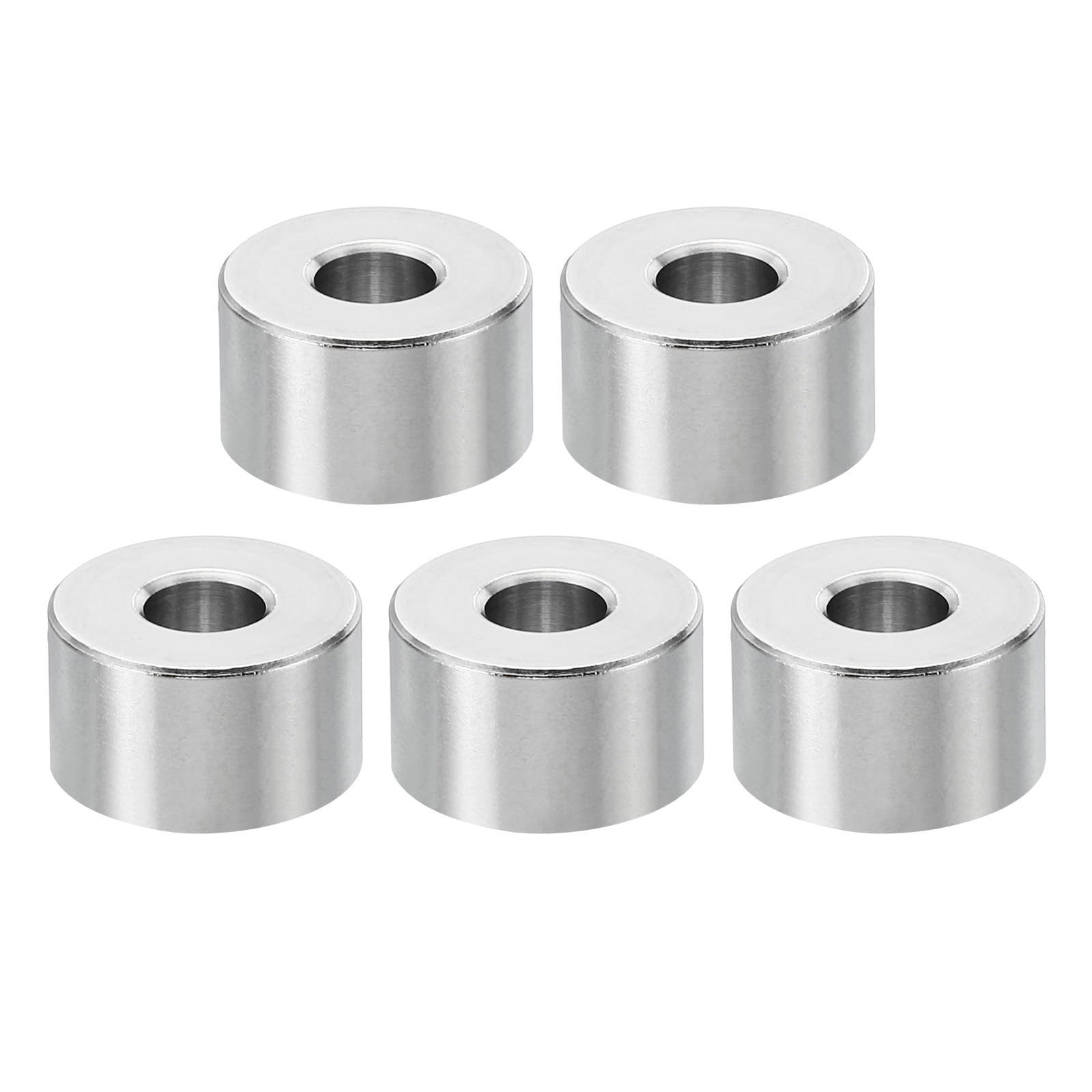 PATIKIL M6 Stainless Steel Spacers, 5 Pcs Metal Spacer Stainless Steel 6.2mm ID x 16mm OD x 10mm L Spacer Screw Standoff Round for 1/4" or M6 Screw Bolts