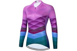 SUDU SUDO Women's Cycling Jersey Long Sleeve Winter Bike Biking Shirts Bicycle Tops Full Zipper
