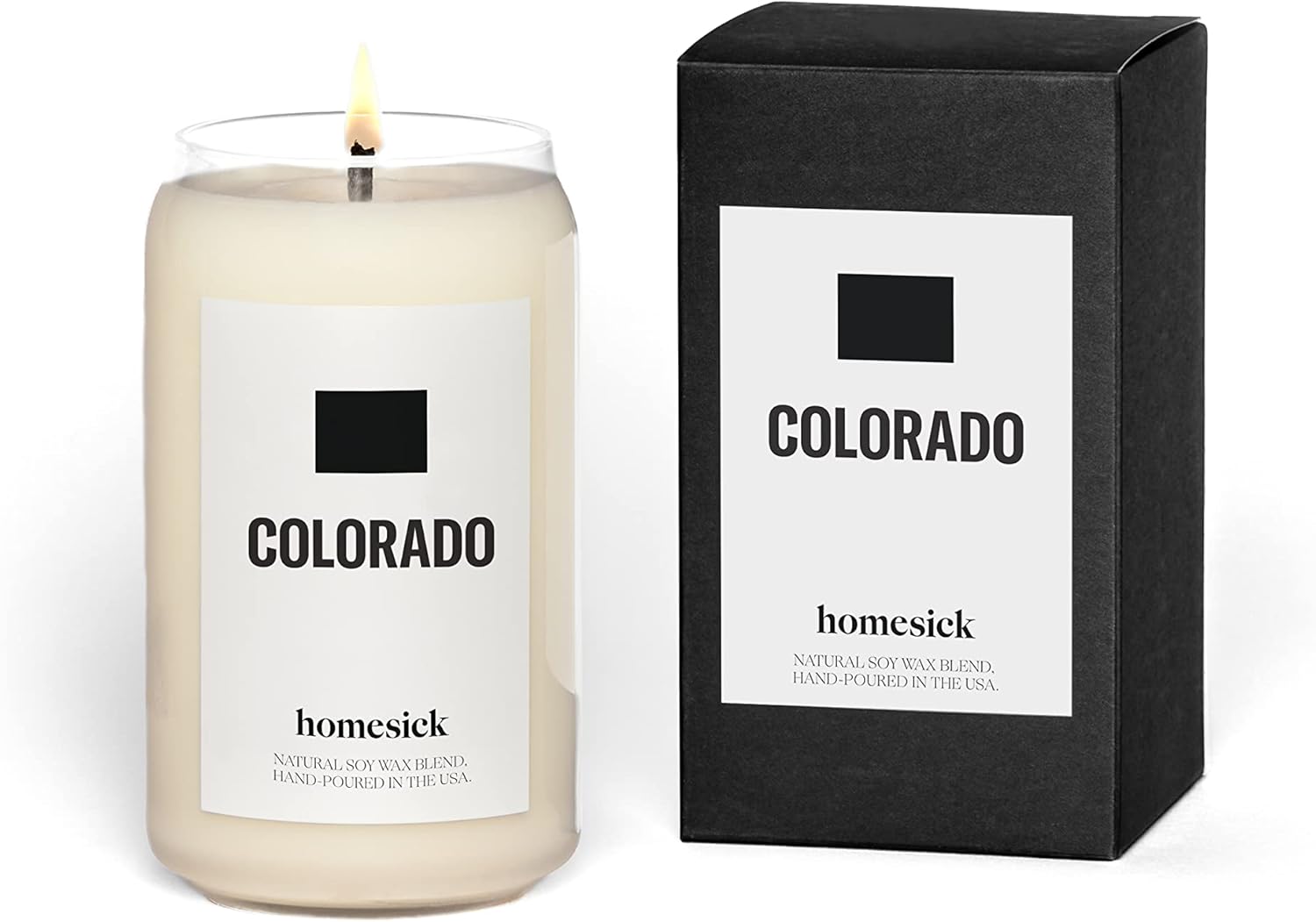Candles & Holders - Homesick Colorado Scented Candle - 13.75 oz Spruce Needles and Cinnamon Scented Natural Soy Wax Blend Candle - Premium Colorado Souvenirs for Women, Men, Friends, Family, Colleagues, Couples