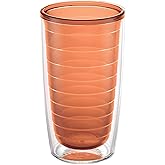 Tervis Clear & Colorful Tabletop Made in USA Double Walled Insulated Tumbler Travel Cup Keeps Drinks Cold & Hot, 16oz, Citrus Sunrise