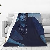 Johnny Depp Throw Blanket Couch Bed Sofa Soft Lightweight Warm Cozy Flannel Fleece Bed Blanket for Kids Adults Gift Multiple 50"X40"
